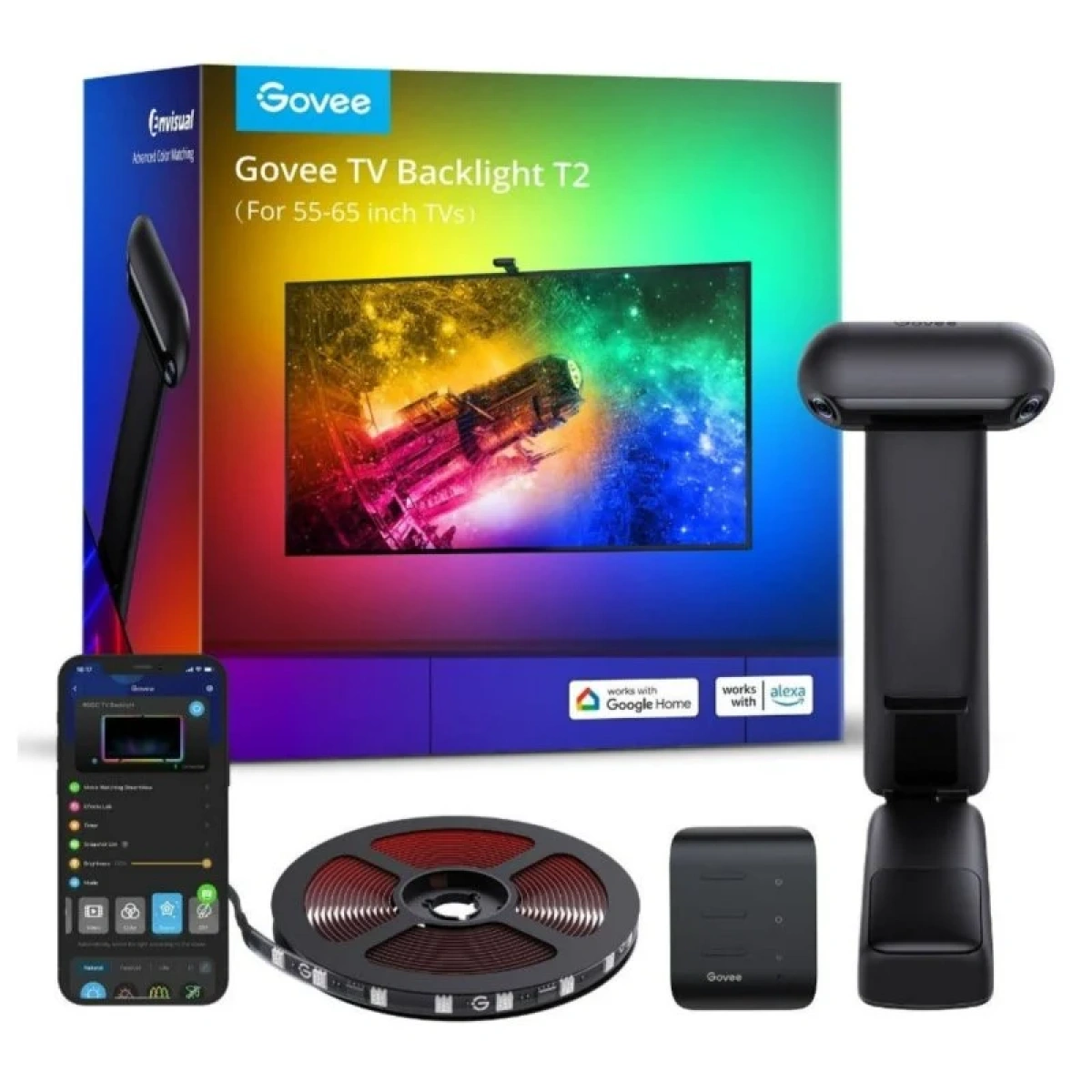 Govee H605C Envisual TV Backlight T2 RGB Smart LED Strip para TVs - Image 1