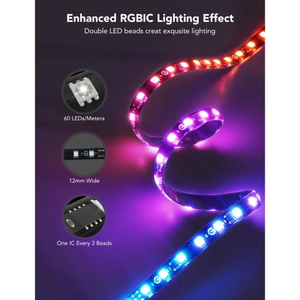 Govee H605C Envisual TV Backlight T2 RGB Smart LED Strip para TVs - Image 6