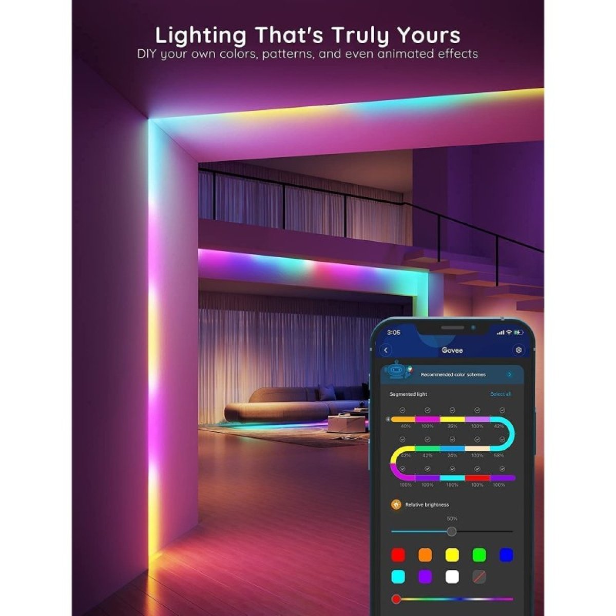 Faixa de LED Govee H618C RGB Smart Wi-Fi + Bluetooth - Image 5