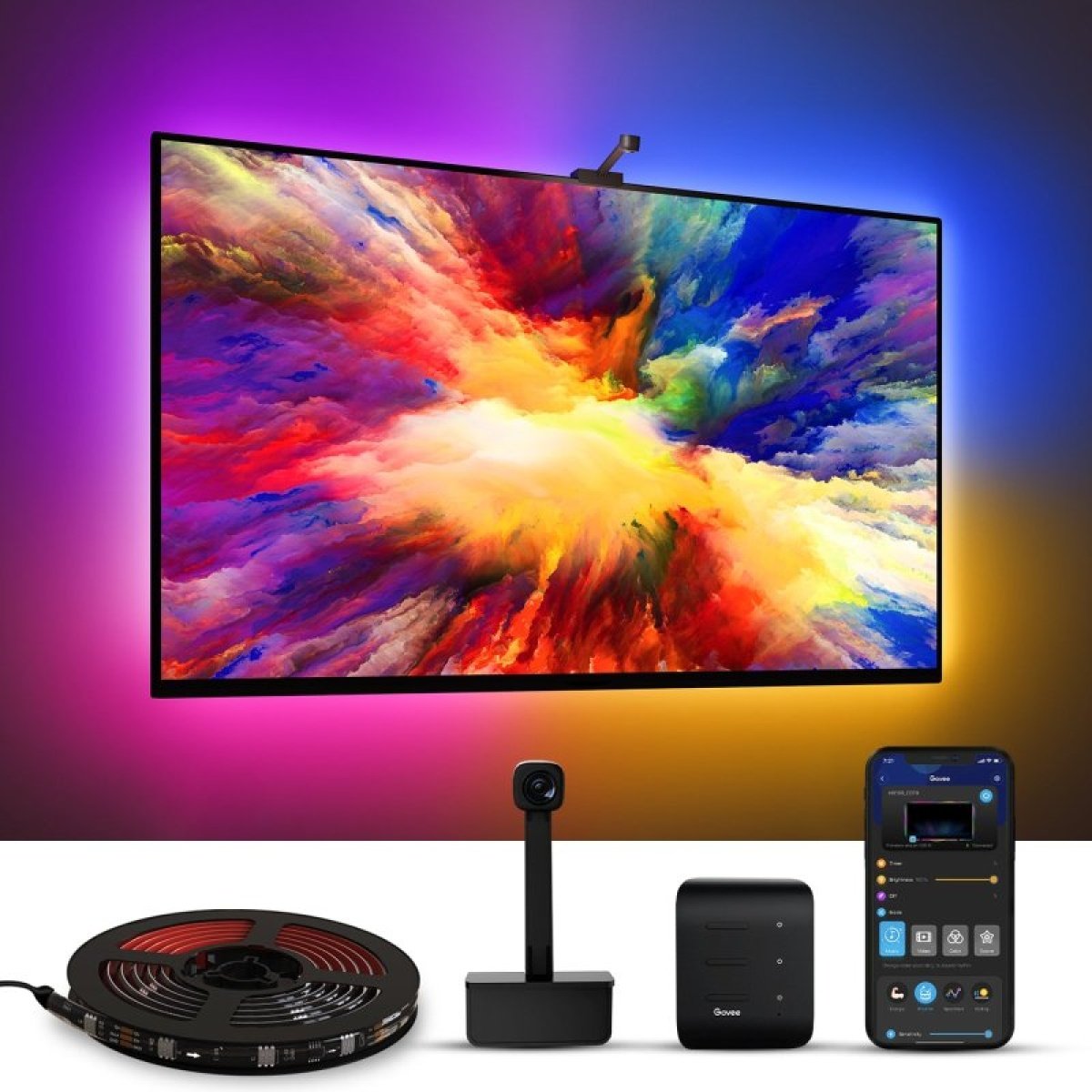Govee H6199 DreamView T1 TV Backlight RGB Smart LED Strip para TVs - Image 3