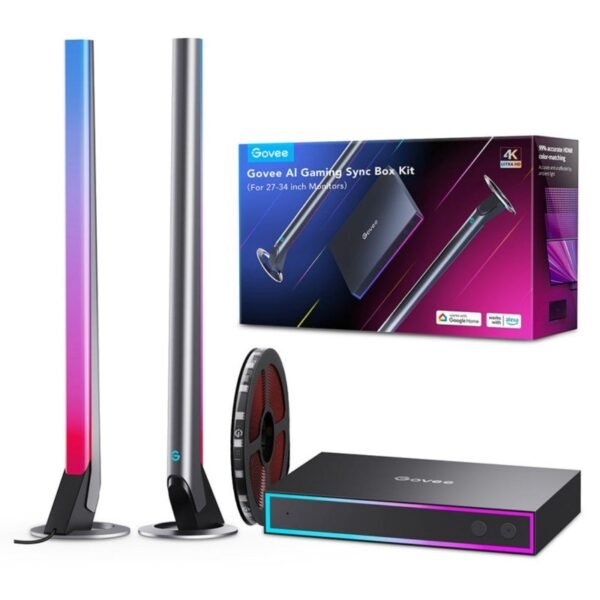 Govee H6601 AI Gaming Sync Box RGB Controller Kit para monitores de até 34"
