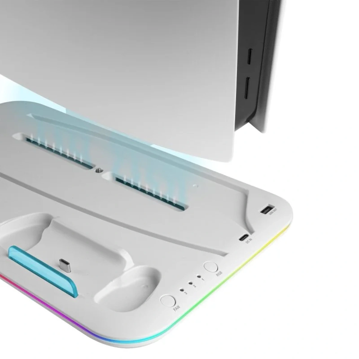 Suporte Multifunções Mars Gaming MPS5-B RGB p/ PS5 Branco - Image 3