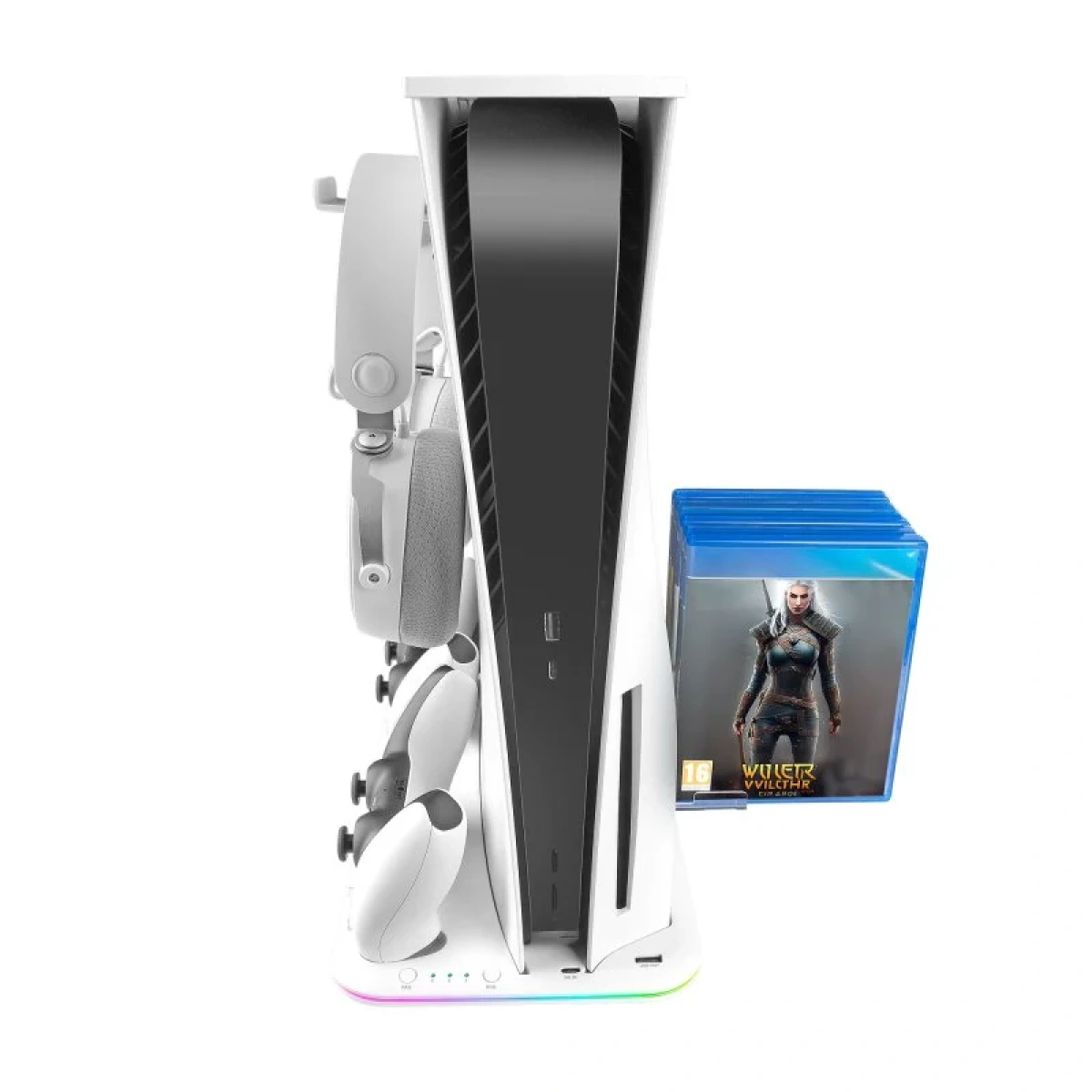 Suporte Multifunções Mars Gaming MPS5-B RGB p/ PS5 Branco - Image 5