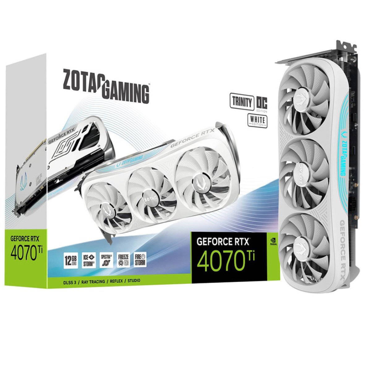 Placa Gráfica Zotac Gaming GeForce RTX 4070 Ti Trinity OC 12GB GDDR6X White Edition DLSS3 - Image 1