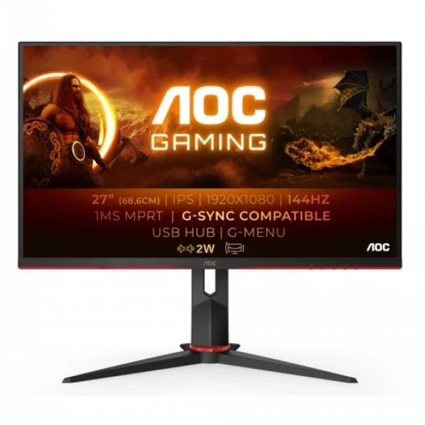 Monitor AOC Gaming 27G2U 27" LED IPS FHD 144Hz 1ms Freesync / G-Sync Compatível
