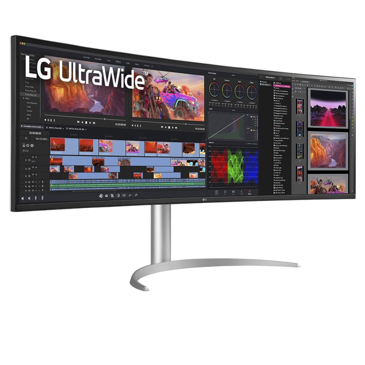 Monitor Curvo LG UltraWide 49WQ95C-W Nano IPS 49'' Dual QHD 32:9 144Hz FreeSync Premium Pro - Image 2