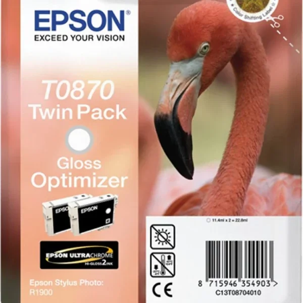 Tinteiro EPSON T0870 Otimizador de Brilho (Pack 2)