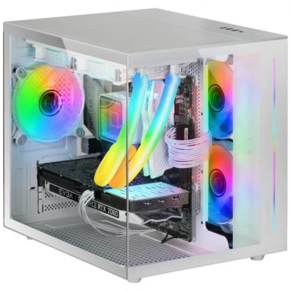 Caixa Micro-Atx MARS GAMING Frameless Vicro Temperado Water Cooling Branca
