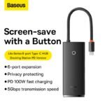 Hub USB-C Baseus Lite 6-em-1 4K 30Hz Preto - Image 4