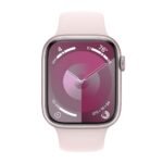 Apple Watch Series 9 GPS 45mm Alumínio Rosa c/ Bracelete Desportiva Rosa Claro - S/M