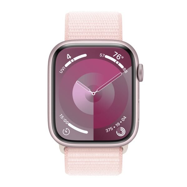 Apple Watch Series 9 GPS 45mm Alumínio Rosa c/ Loop Desportiva Rosa Claro