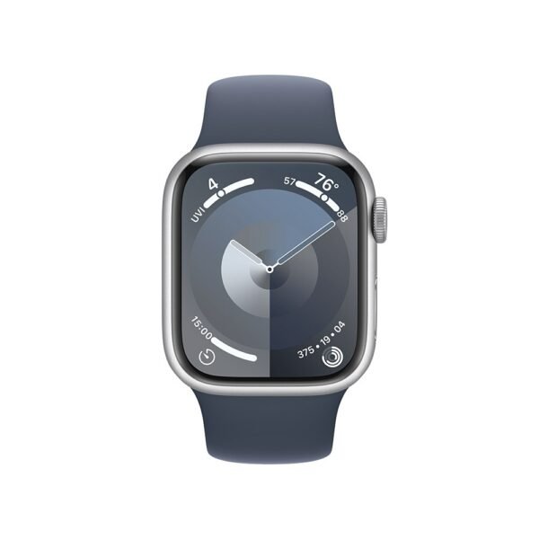 Apple Watch Series 9 GPS + Cellular 41mm Alumínio Prateado c/ Bracelete Desportiva Azul Trovoada - M/L