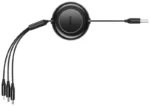 Cabo Baseus bright mirror 2 series retrátil 3 em 1 fast charge data usb para m+l+c 3.5a 1.1m preto - Image 2