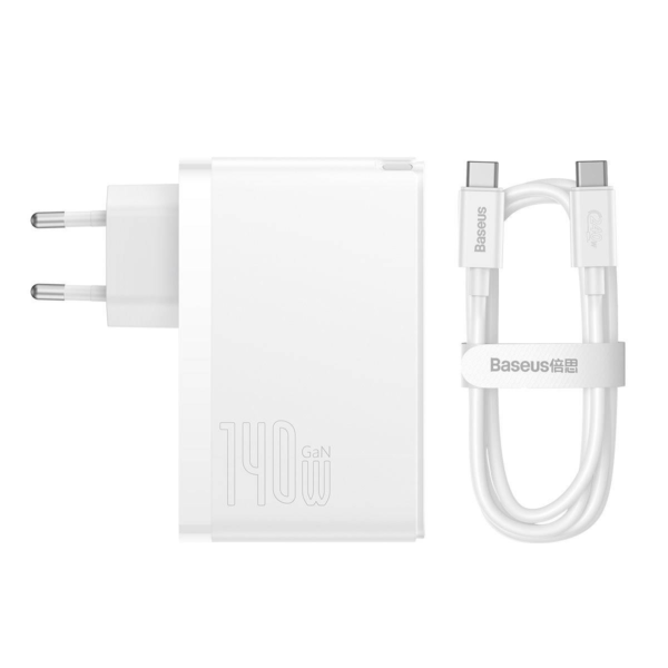Carregador Baseus GaN5 Pro USB-C/USB 140W Fast Charger Branco