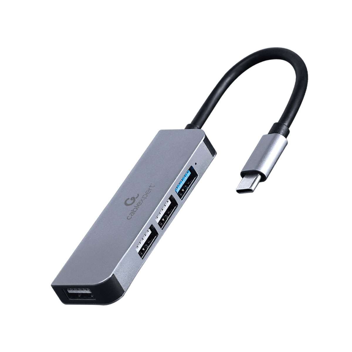Hub USB-C Gembird 4-port (1 x USB 3.1 + 3 x USB 2.0) Prateado - Image 1
