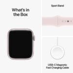Apple Watch Series 9 GPS 45mm Alumínio Rosa c/ Bracelete Desportiva Rosa Claro - S/M - Image 3