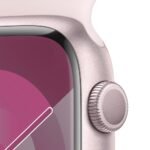 Apple Watch Series 9 GPS 45mm Alumínio Rosa c/ Bracelete Desportiva Rosa Claro - S/M - Image 2