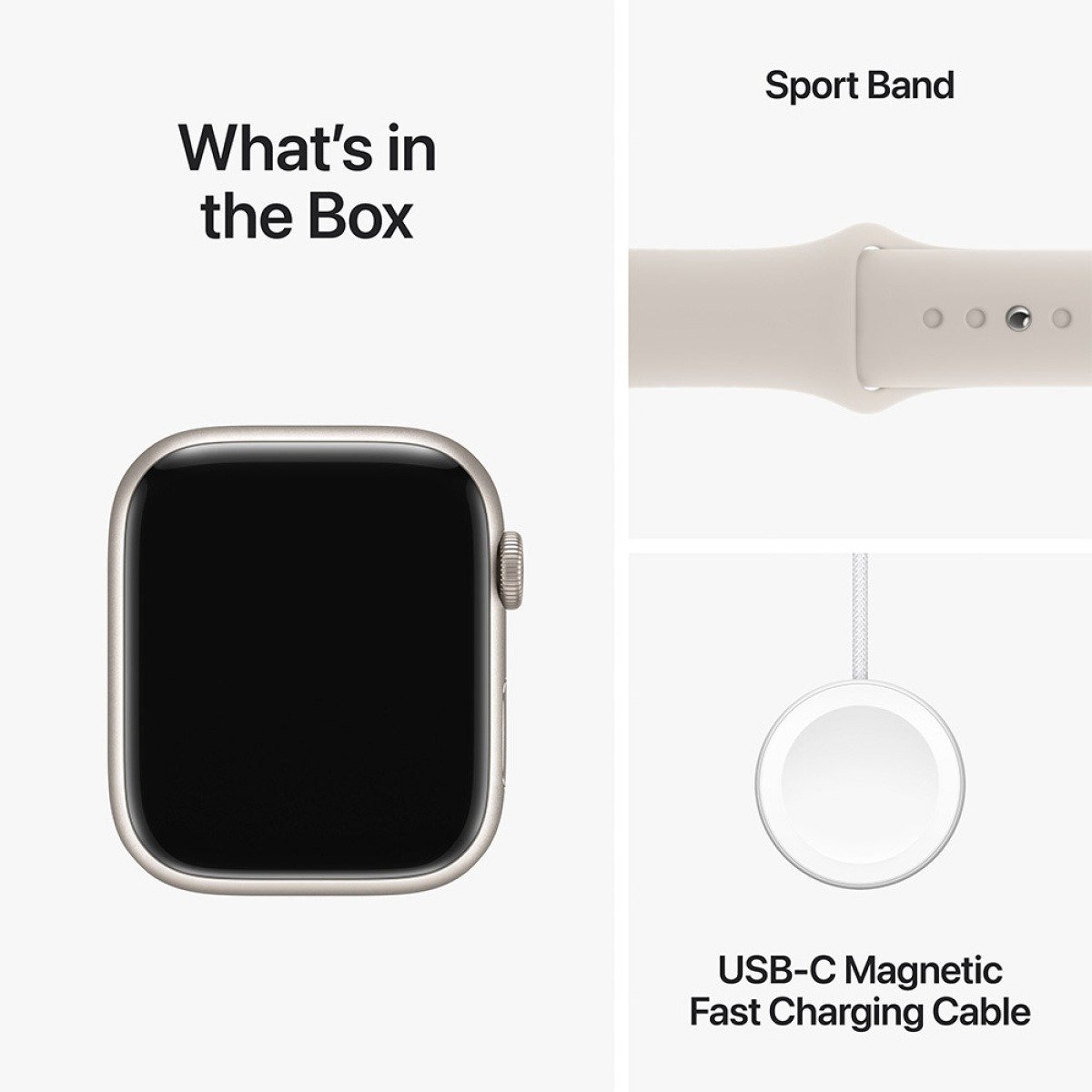 Apple Watch Series 9 GPS + Cellular 45mm Alumínio Luz das Estrelas c/ Bracelete Desportiva Luz das Estrelas - M/L - Image 3