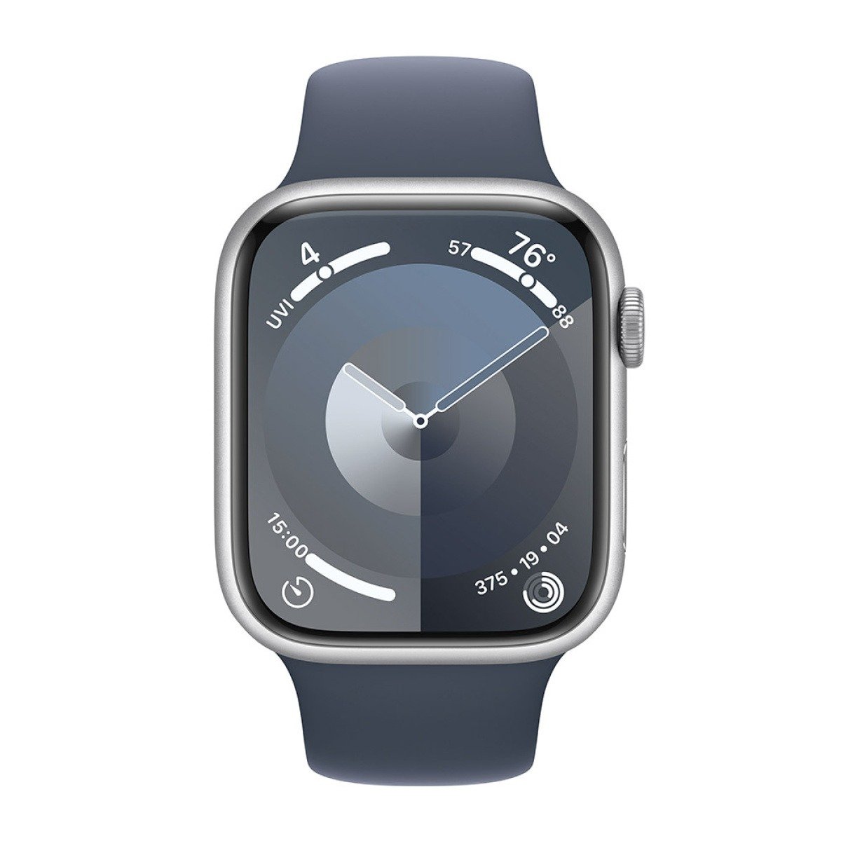 Apple Watch Series 9 GPS + Cellular 45mm Alumínio Prateado c/ Bracelete Desportiva Azul Trovoada-M/L - Image 1
