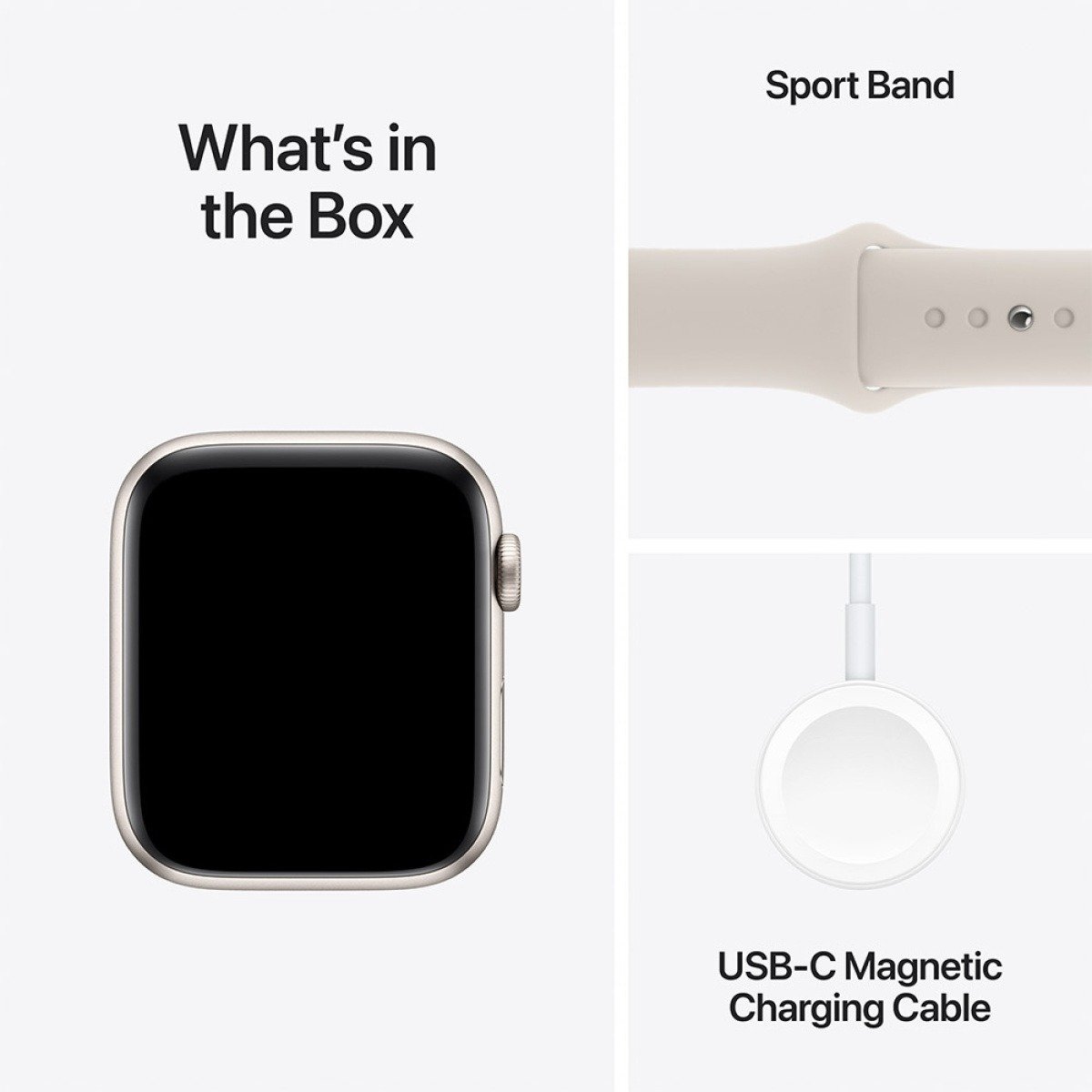 Apple Watch SE (2023) GPS 44mm Alumínio Luz das Estrelas c/ Bracelete Desportiva Luz das Estrelas - S/M - Image 2