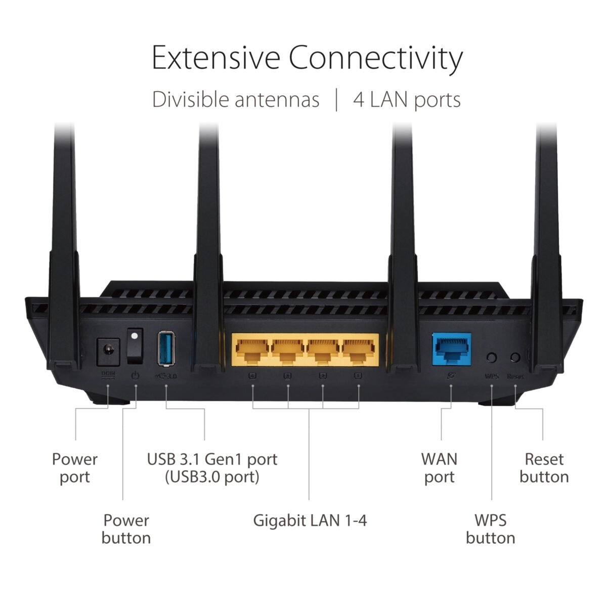 Router Asus RT-AX58U AX3000 Dual-Band WiFi 6 AiMesh Gigabit - Image 4