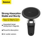 Suporte para Carro Baseus C01 Magnetic Air Vent Car Mount Preto - Image 4