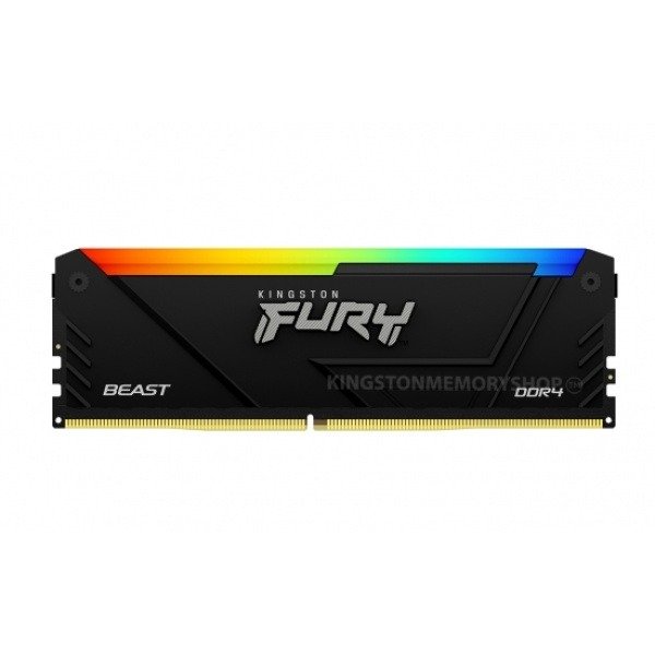 Memória RAM KINGSTON Dimm 16GB DDR4 3200MT/S CL16 FURY BEAST RGB Preta