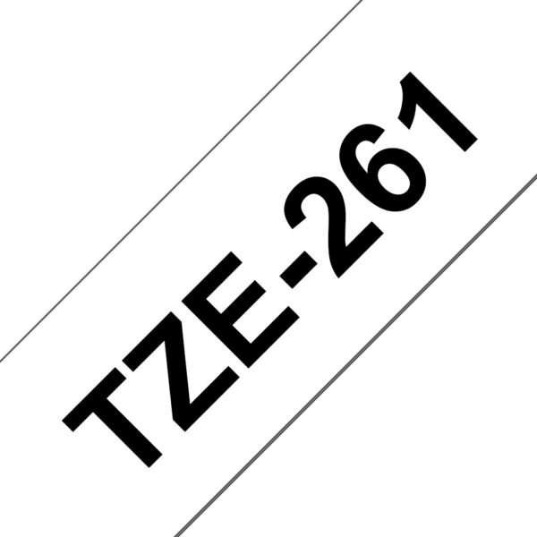 Fita Laminada Compatível Brother TZE-261 - 36mm x 8 metros Preto/Branco