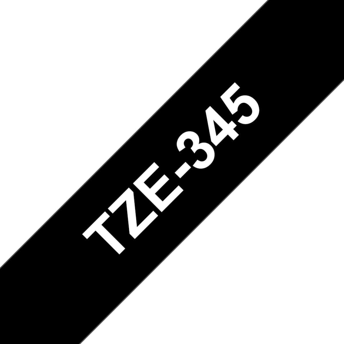Fita Laminada Compatível Brother TZE-345 - 18mm x 8 metros Branco / Preto - Image 1