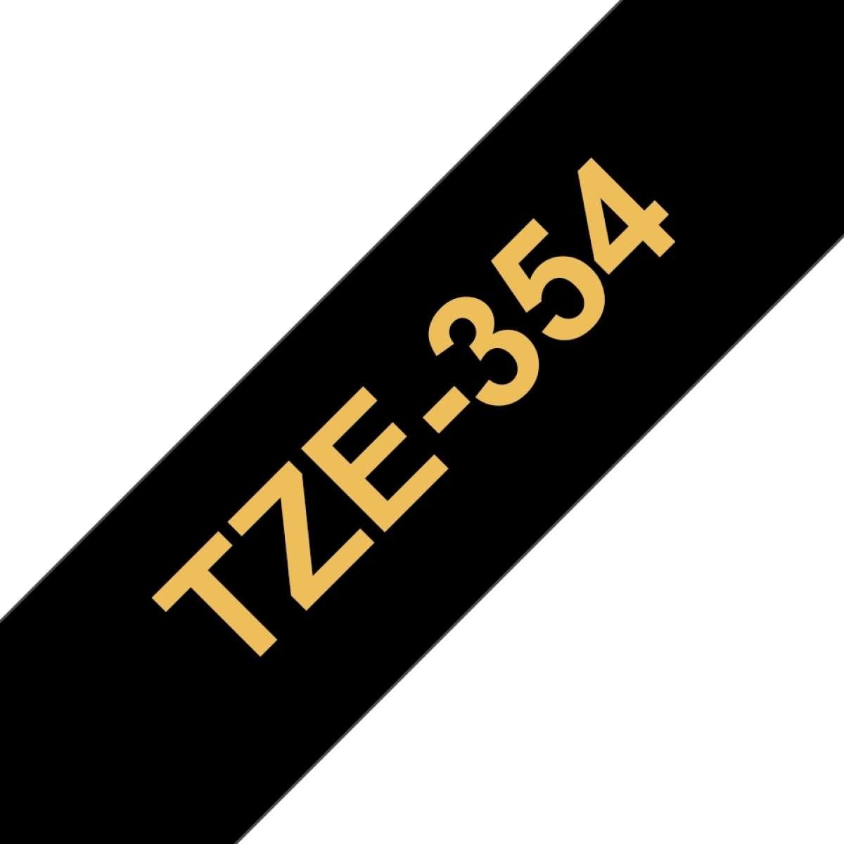 Fita Laminada Compatível Brother TZE-354 - 24mm x 8 metros Dourado / Preto - Image 1