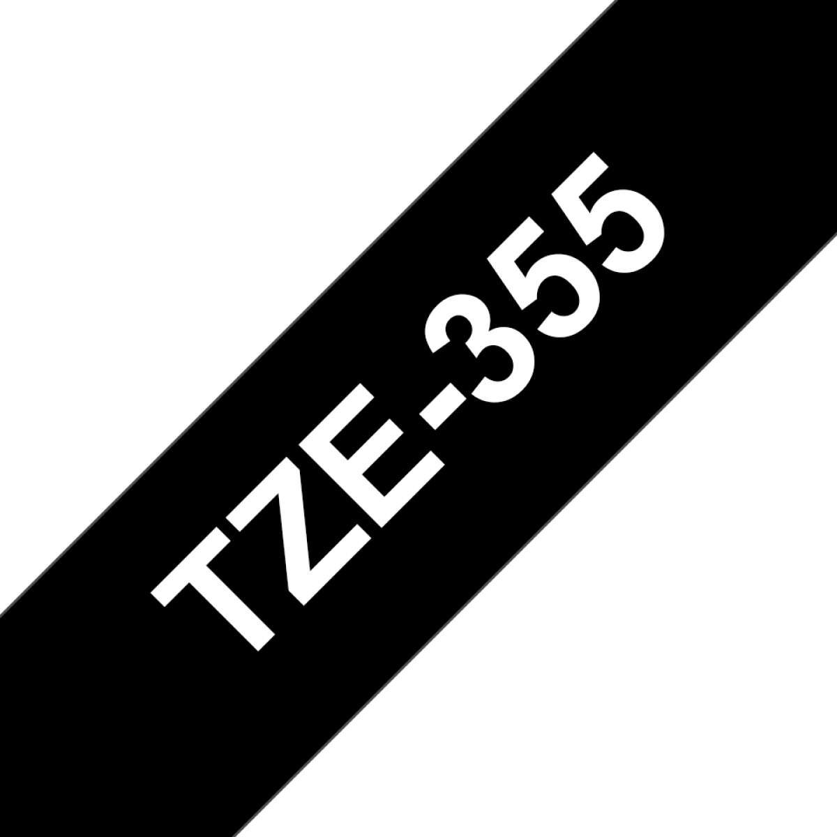 Fita Laminada Compatível Brother TZE-355 - 24mm x 8 metros Branco / Preto - Image 1