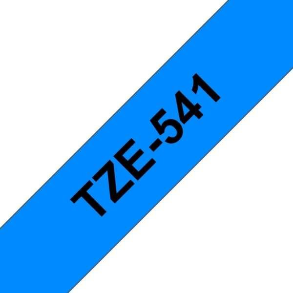 Fita Laminada Compatível Brother TZE-541 - 18mm x 8 metros Preto / Azul