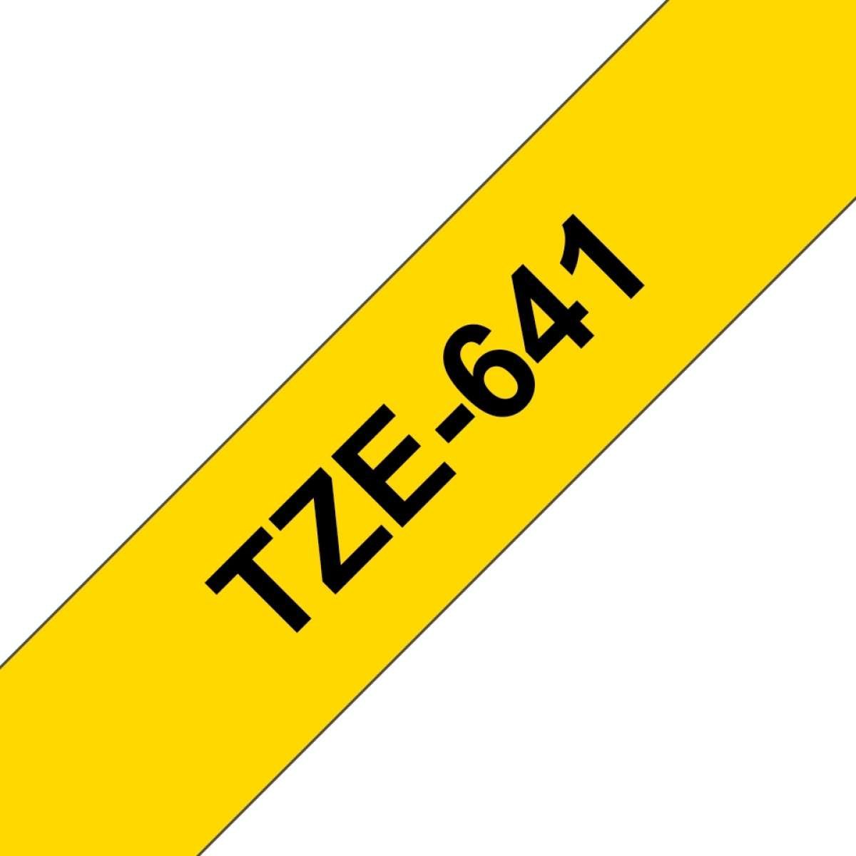 Fita Laminada Compatível Brother TZE-641 - 18mm x 8 metros Preto / Amarelo - Image 1
