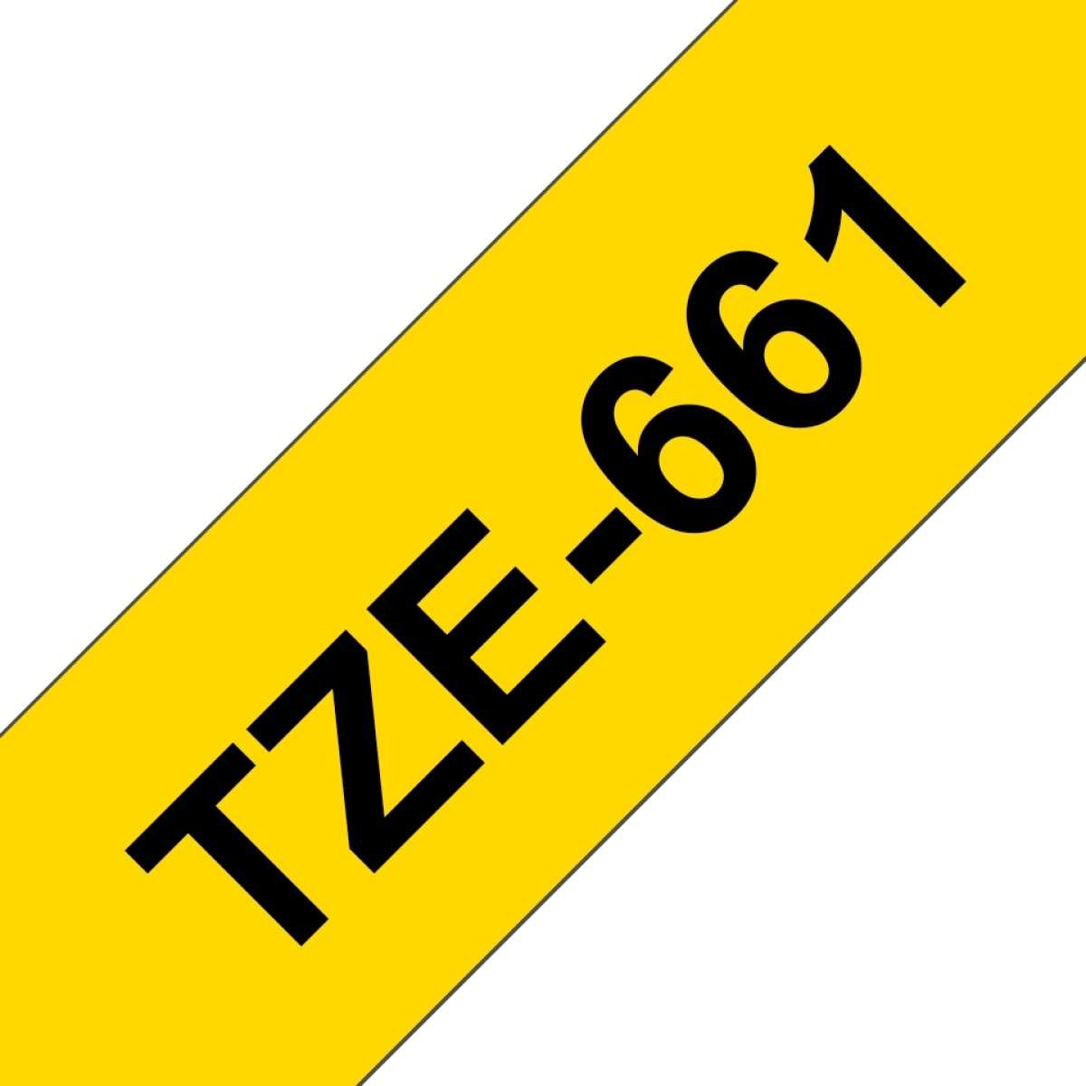 Fita Laminada Compatível Brother TZE-661 - 36mm x 8 metros Preto / Amarelo - Image 1