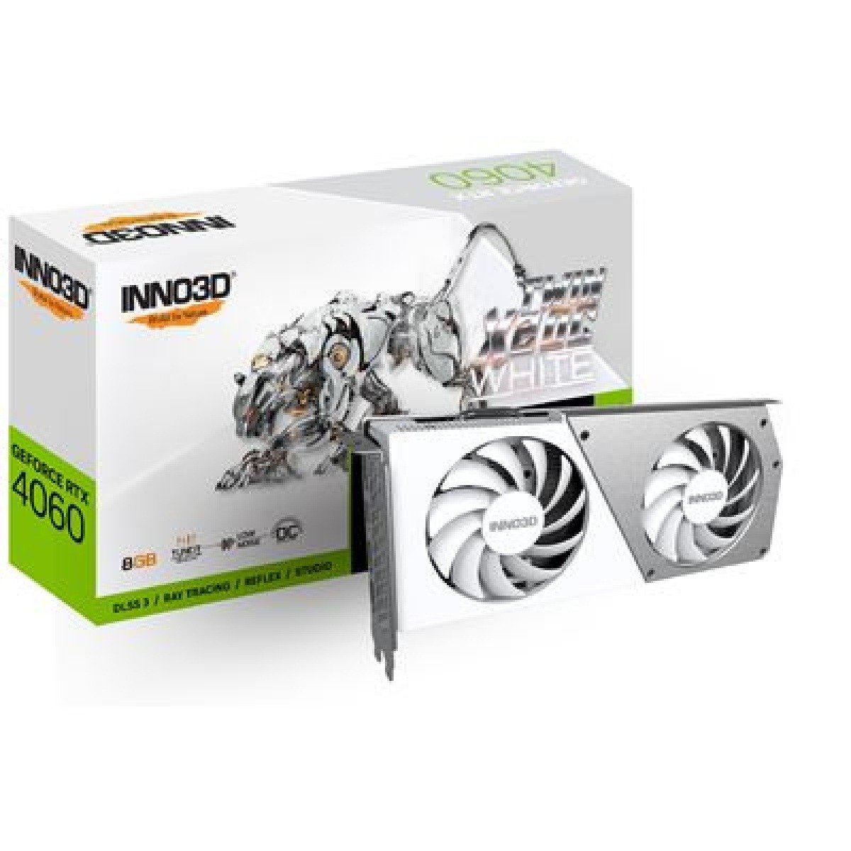 Placa Gráfica INNO3D GEFORCE RTX 4060 TWIN X2 OC 8GB GDDR6 BRANCO - Image 1