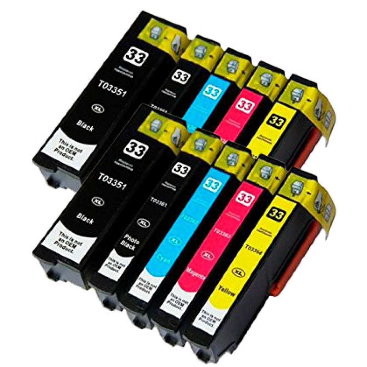 Conjunto 10 Tinteiros Epson 33 XL Compatíveis - Image 1