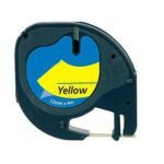 Fita Compatível Dymo LETRATAG 91202 - 12mm x 4 metros Preto/Amarelo S0721620