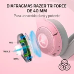 Auscultadores Gaming Sem Fios Razer Kraken Kitty BT V2 Quartz Edition RGB Rosas - Image 2