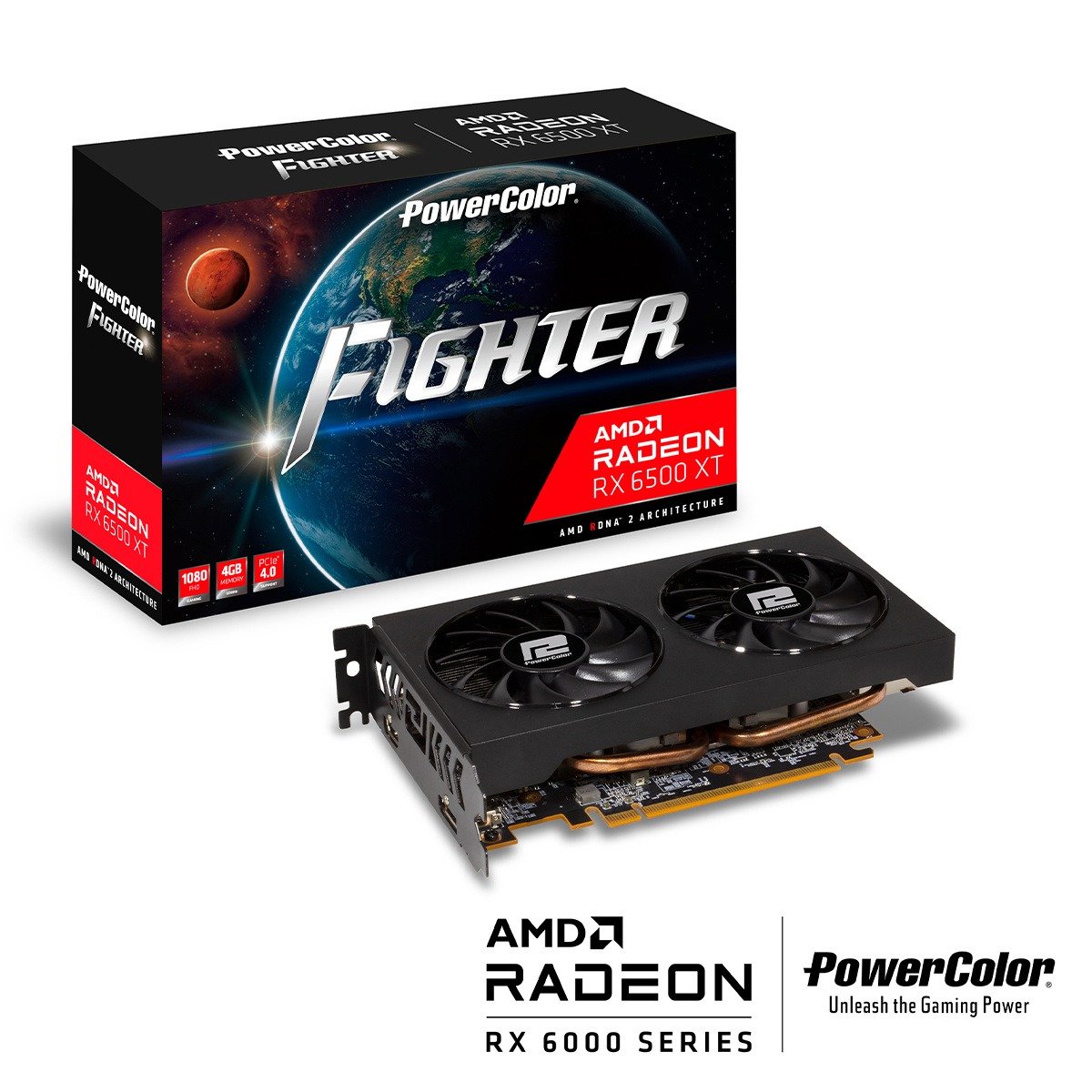 Placa Gráfica PowerColor Radeon RX 6500 XT Fighter 4GB GDDR6 - Image 1