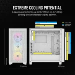 Caixa ATX Corsair 3000D RGB AIRFLOW Vidro Temperado USB 3.2 Branca - Image 5