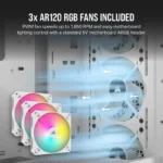 Caixa ATX Corsair 3000D RGB AIRFLOW Vidro Temperado USB 3.2 Branca - Image 4
