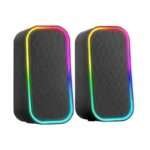 Colunas Gaming RGB Mars Gaming MS-OM 20W Bluetooth 5.3 com Controlador de Volume Pretos