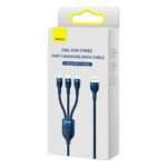 Cabo Baseus Flash USB-A p/ USB-C  Micro USB  Lightning PD 66W 1.2m Azul - Image 2
