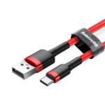 Cabo Baseus Cafule USB-A p/ USB-C 3m Vermelho - Image 4