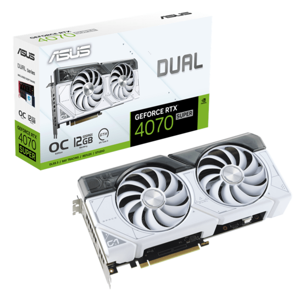 Placa Gráfica Asus Dual GeForce RTX 4070 Super White OC Edition 12GB GDDR6X