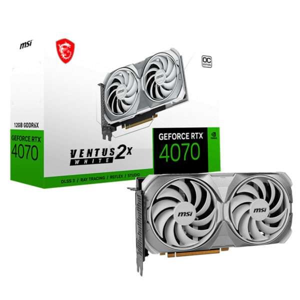 Placa Gráfica MSI GeForce RTX 4070 Ventus 2X White 12G OC GDDR6X DLSS3