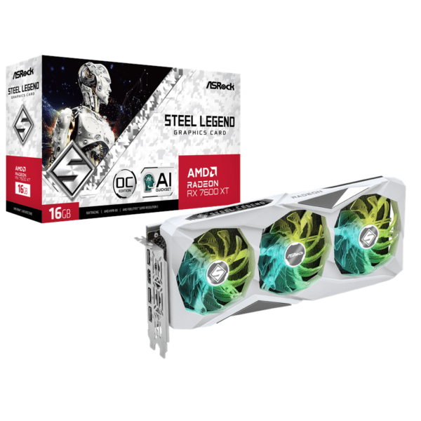 Placa Gráfica ASRock Radeon RX 7600 XT Steel Legend OC 16GB GDDR6