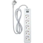 Tomada Philips com 5 entradas SPN1152WA/10 Power Strip 1,5 m branco - Image 3