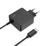 Carregador Ewent EW3979 USB-C Wall Notebook Charger + 1-Porta USB-A PD 45W Preto