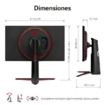 Monitor LG UltraGear 27GP850P-B 27" LED IPS QHD 165Hz 1ms FreeSync Premium - Image 3